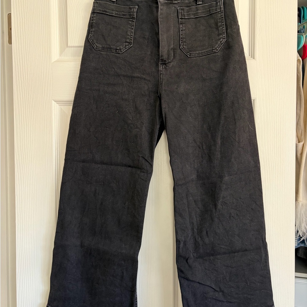Pilcro Black Wide-Leg Denim Pants